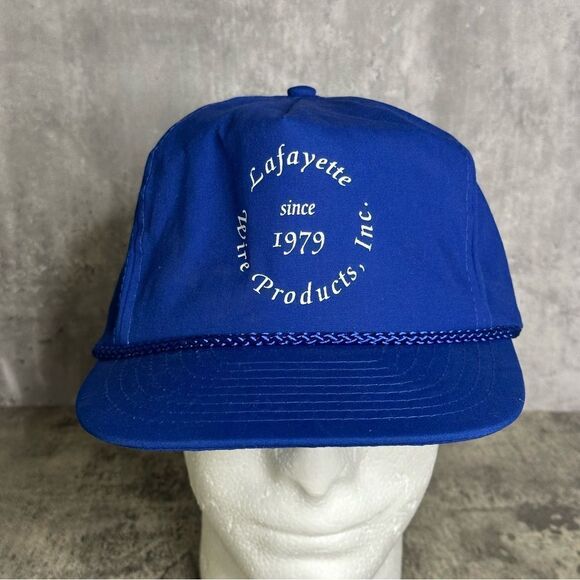 VTG Lafayette Wire Production Inc Blue Adjustable Strapback Hat OS - Picture 1 of 12